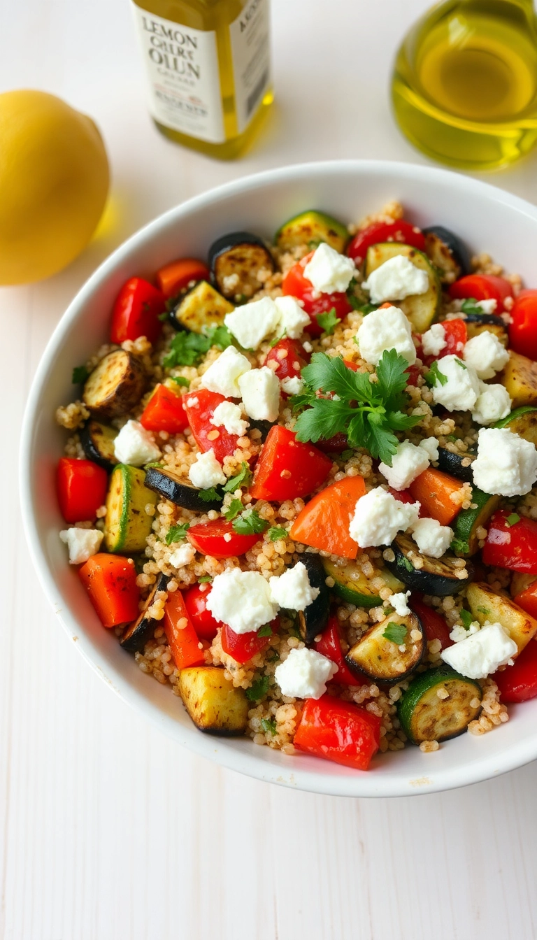 10 Recettes Pour Perdre du Poids Sainement (Celles #2 et #8 Sont Incroyables!) - 1. Salade de Quinoa aux Légumes Grillés