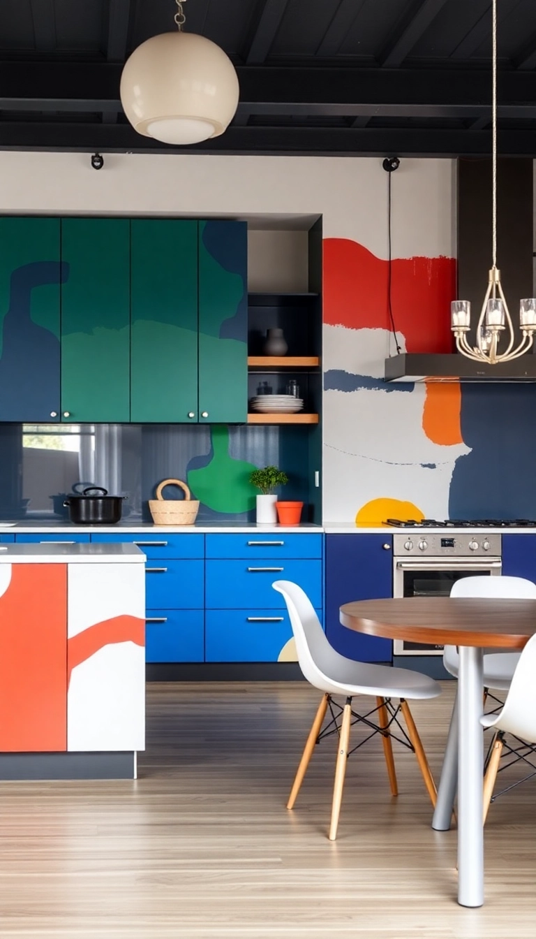 13 Idées de Décoration de Cuisine Avec des Couleurs Primaires Qui Rendront Vos Repas Plus Joyeux (Le #5 Est Épatant!) - 10. Peinture de Détails en Couleurs Primaires