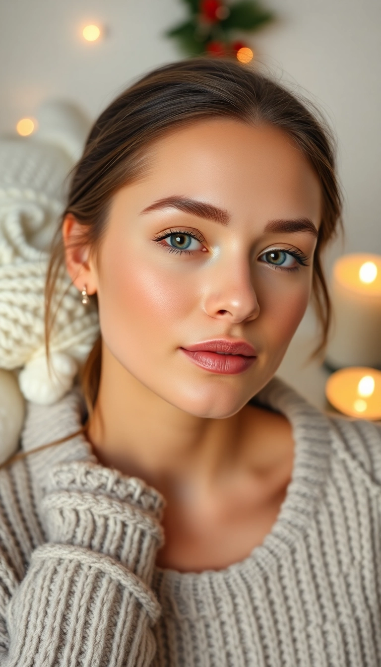 14 Looks de Makeup Noël DIY Que Chaque Fête Devrait Avoir (Vous Allez Aimer Le #6 !) ! - 10. Noël Minimaliste : Moins c'est Plus