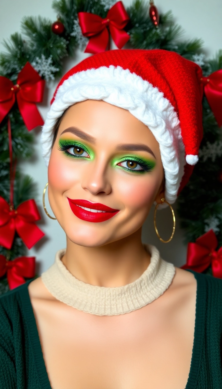 14 Looks de Makeup Noël DIY Que Chaque Fête Devrait Avoir (Vous Allez Aimer Le #6 !) ! - 12. Noël Classique : Teintes de Noël