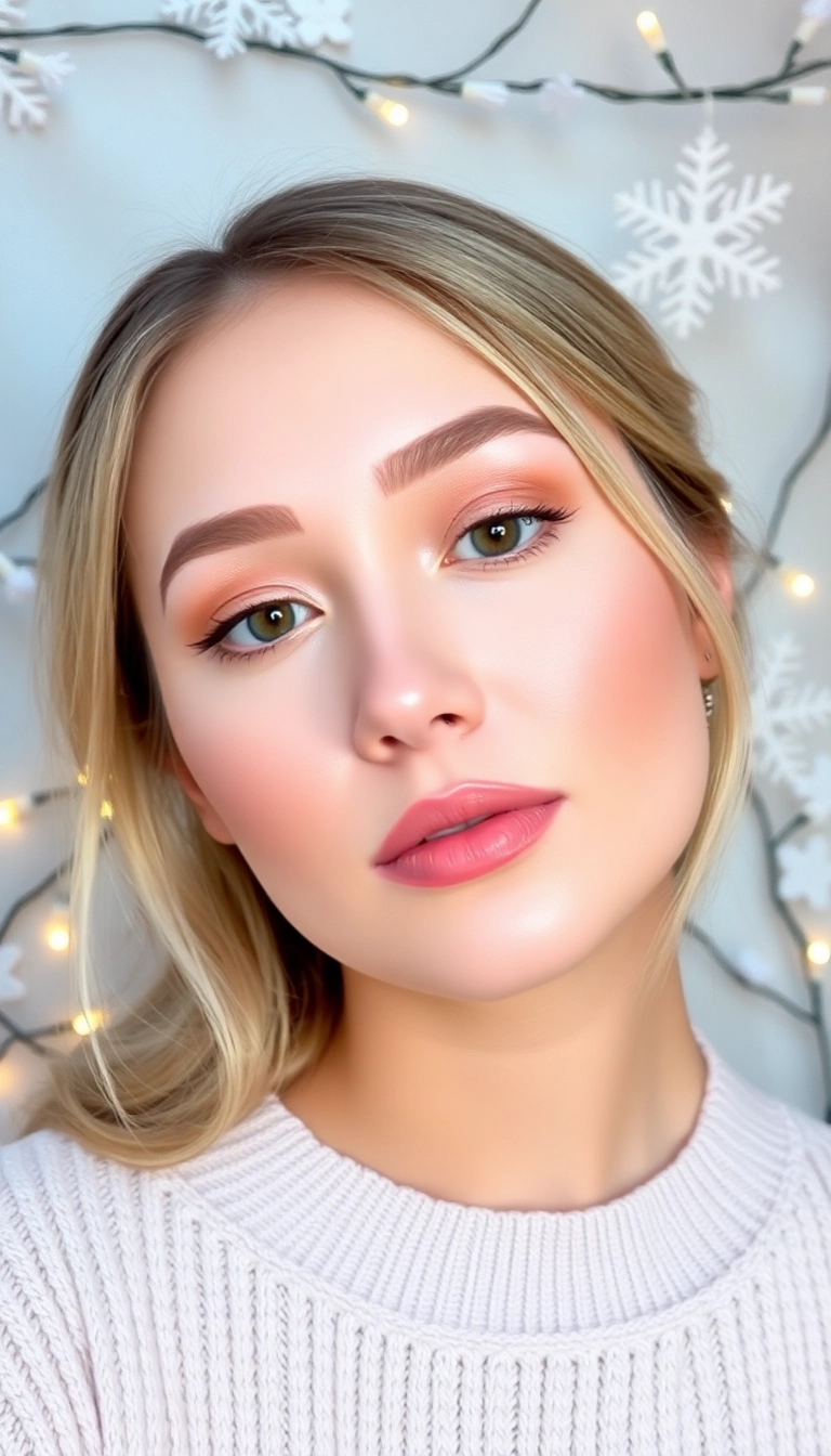 14 Looks de Makeup Noël DIY Que Chaque Fête Devrait Avoir (Vous Allez Aimer Le #6 !) ! - 2. Douceur Hivernale : Teintes Pastel