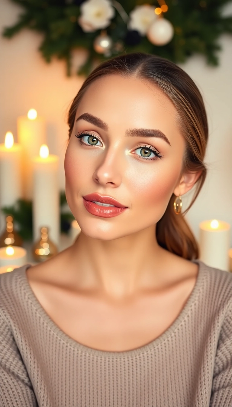 14 Looks de Makeup Noël DIY Que Chaque Fête Devrait Avoir (Vous Allez Aimer Le #6 !) ! - 4. Noël Naturel : Look Éclatant