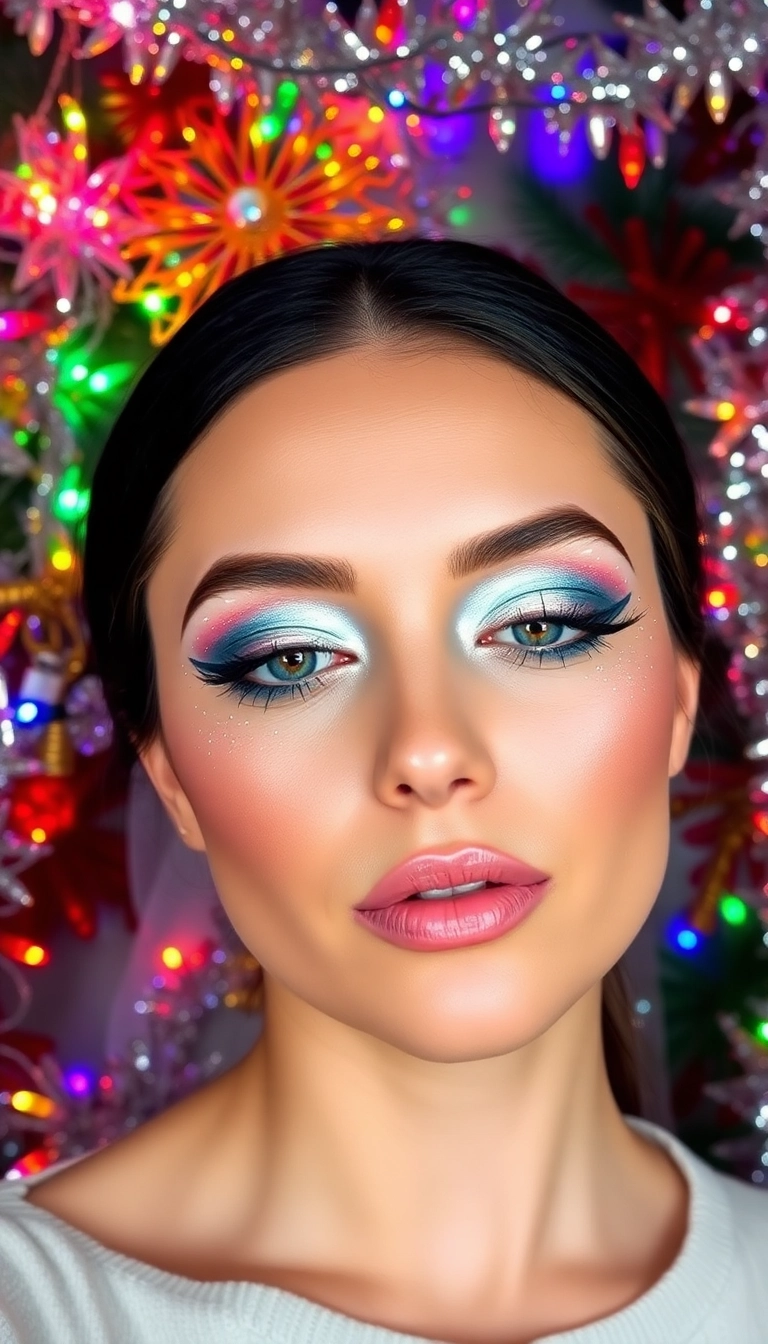 14 Looks de Makeup Noël DIY Que Chaque Fête Devrait Avoir (Vous Allez Aimer Le #6 !) ! - 9. Éclat de Noël : Glitter et Glam