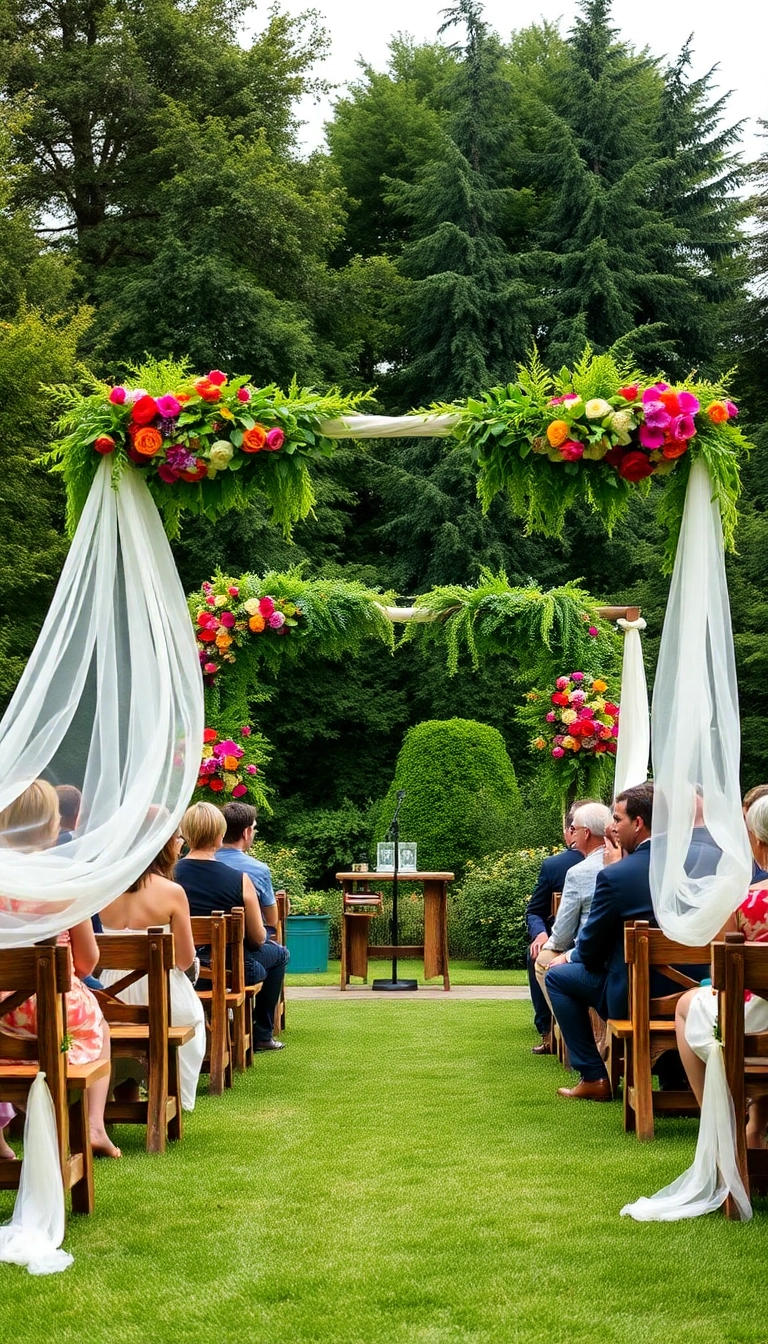 15 Décorations de Mariage Éblouissantes Qui Feront Dire 'Wow!' à Vos Invités! - 10. Cérémonie en Plein Air