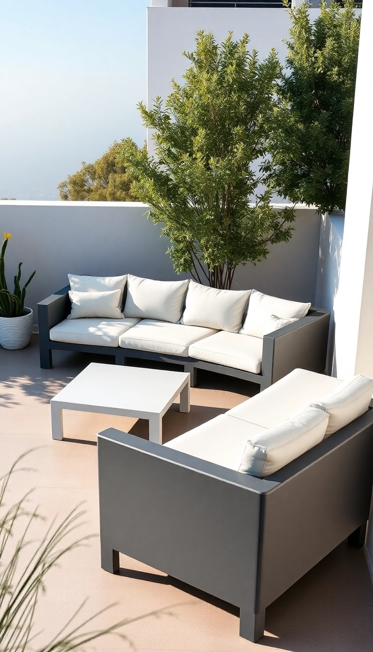 18 Idées de Décoration Minimaliste Pour Votre Terrasse (Moins C'est Vraiment Plus!) - 16. Mobilier de Terrasse en Résine