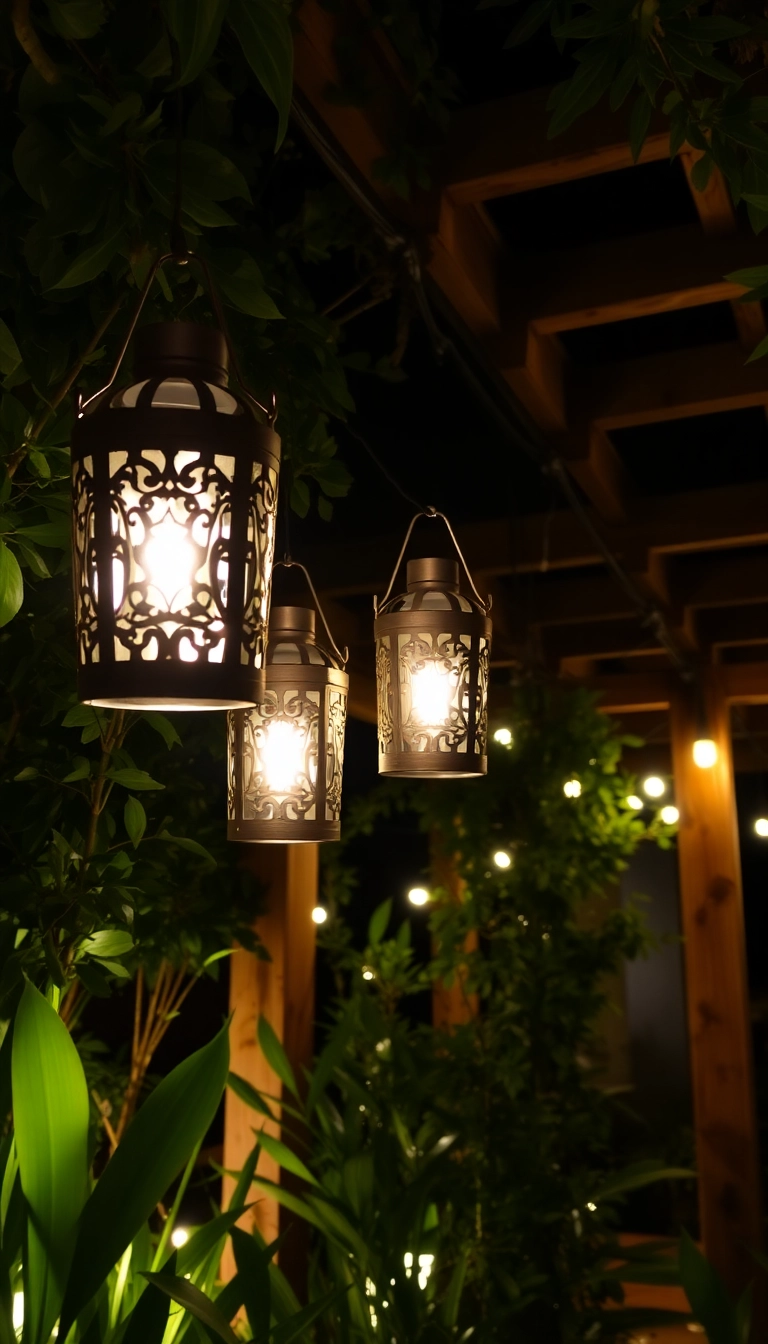 18 Luminaires Extérieurs Éblouissants Qui Feront de Votre Jardin un Paradis Nocturne (#12 Est Magique!) - 1. Lanternes Suspendues en Métal