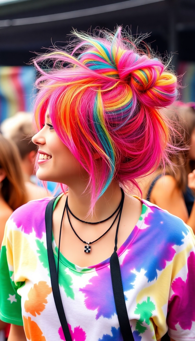 20 Couleurs de Cheveux Tendance Qui Feront Tourner les Têtes (Attention au #10!) - 19. Tye-Dye Hair