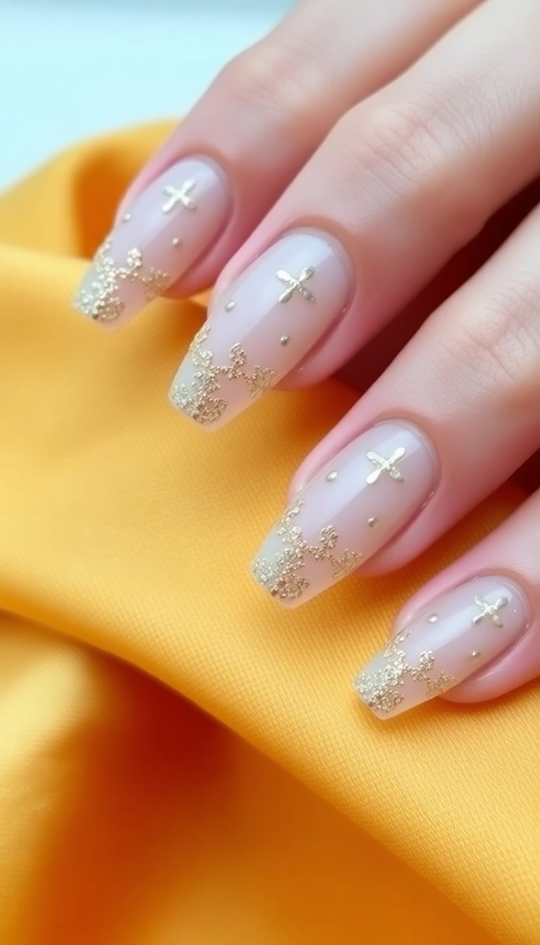 20 Inspirations de Nail Art Glacé Qui Réveilleront Votre Créativité! - 11. Glace et Or