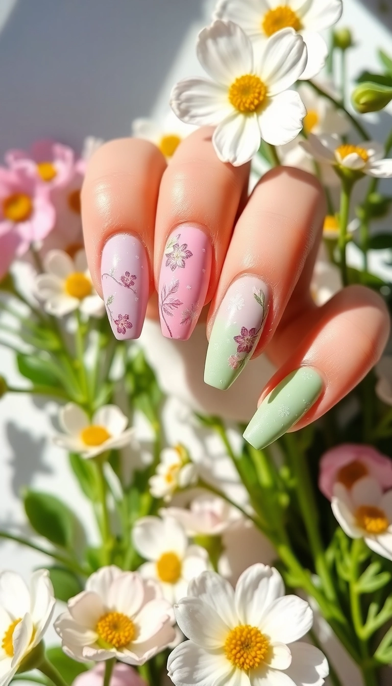 20 Inspirations de Nail Art Glacé Qui Réveilleront Votre Créativité! - 12. Glace de Printemps