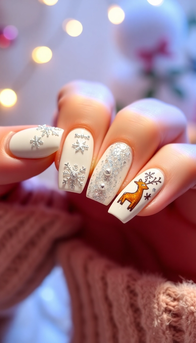 20 Inspirations de Nail Art Glacé Qui Réveilleront Votre Créativité! - 8. Art Glacé de Noël