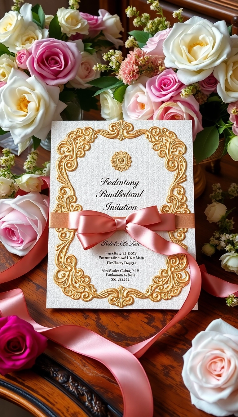 21 Thèmes de Mariage Baroque Qui Feront Rêver Vos Invités (Ne Manquez Pas #15!) - 8. Invitations Baroques