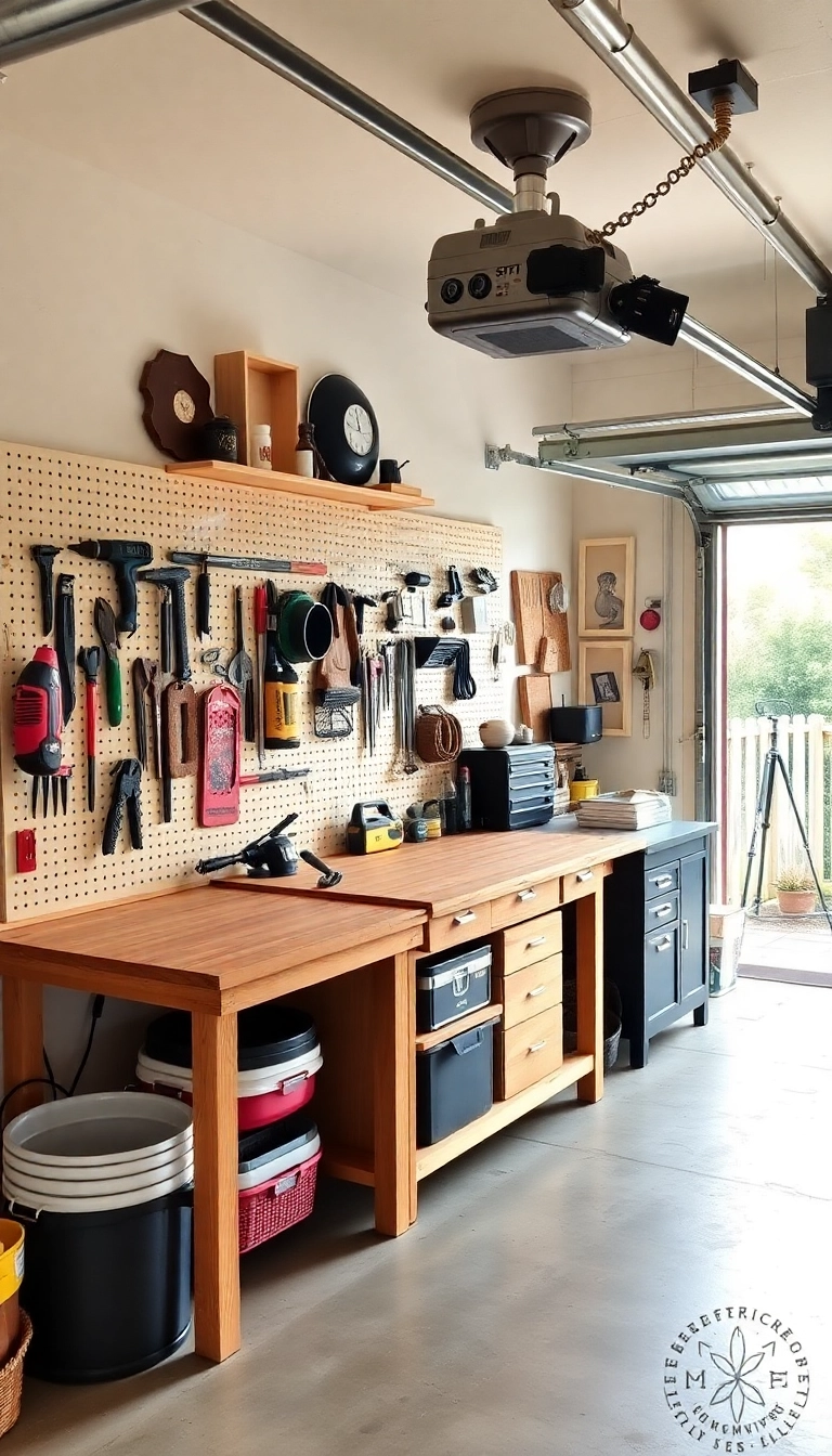 22 Hacks de Rangement de Garage Pour Désencombrer Comme un Pro ! - 11. Créez un Espace de Travail Dédicacé