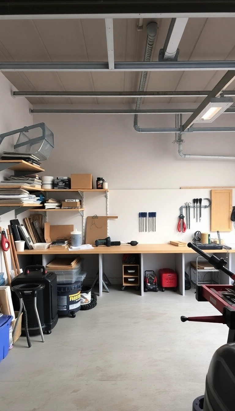 22 Hacks de Rangement de Garage Pour Désencombrer Comme un Pro ! - 19. Créez un Espace pour les Projets en Cours