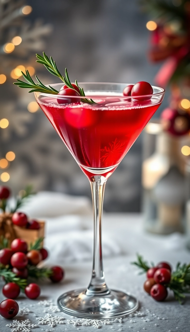 Découvrez le Meilleur Cocktail de Noël à Composer pour Éblouir Vos Invités (Vous Ne Croirez Pas le #5!) - 1. Cocktail de Canneberge et Romarin