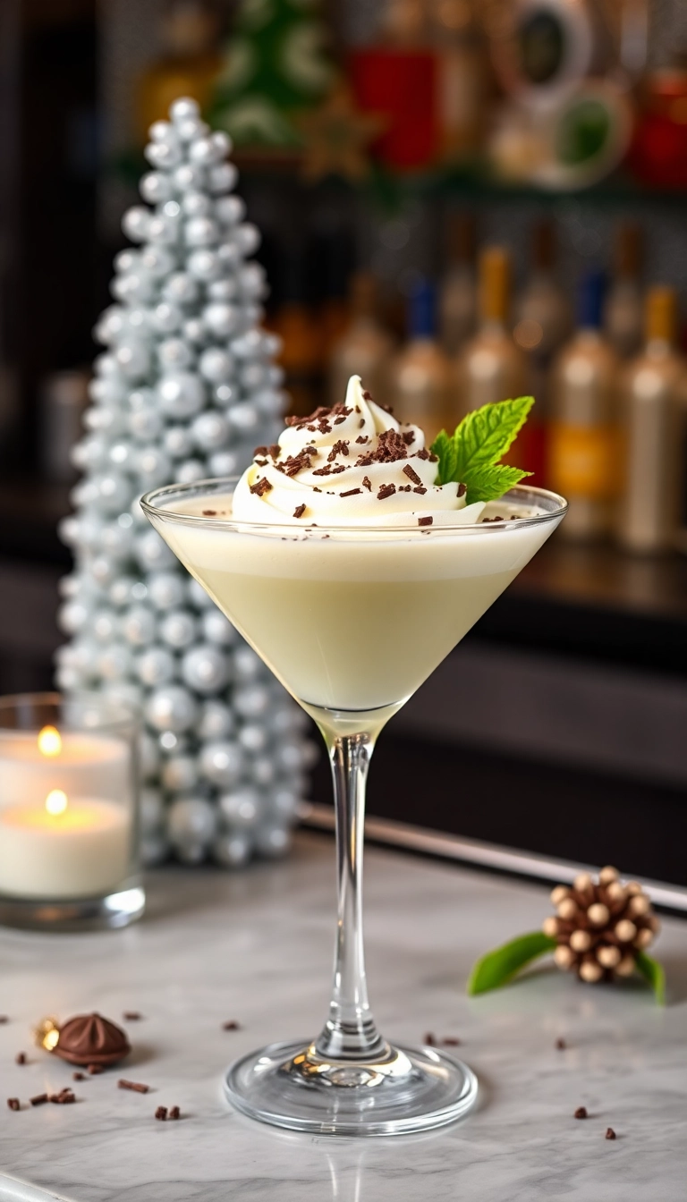 Découvrez le Meilleur Cocktail de Noël à Composer pour Éblouir Vos Invités (Vous Ne Croirez Pas le #5!) - 3. Martini au Chocolat Blanc et Menthe