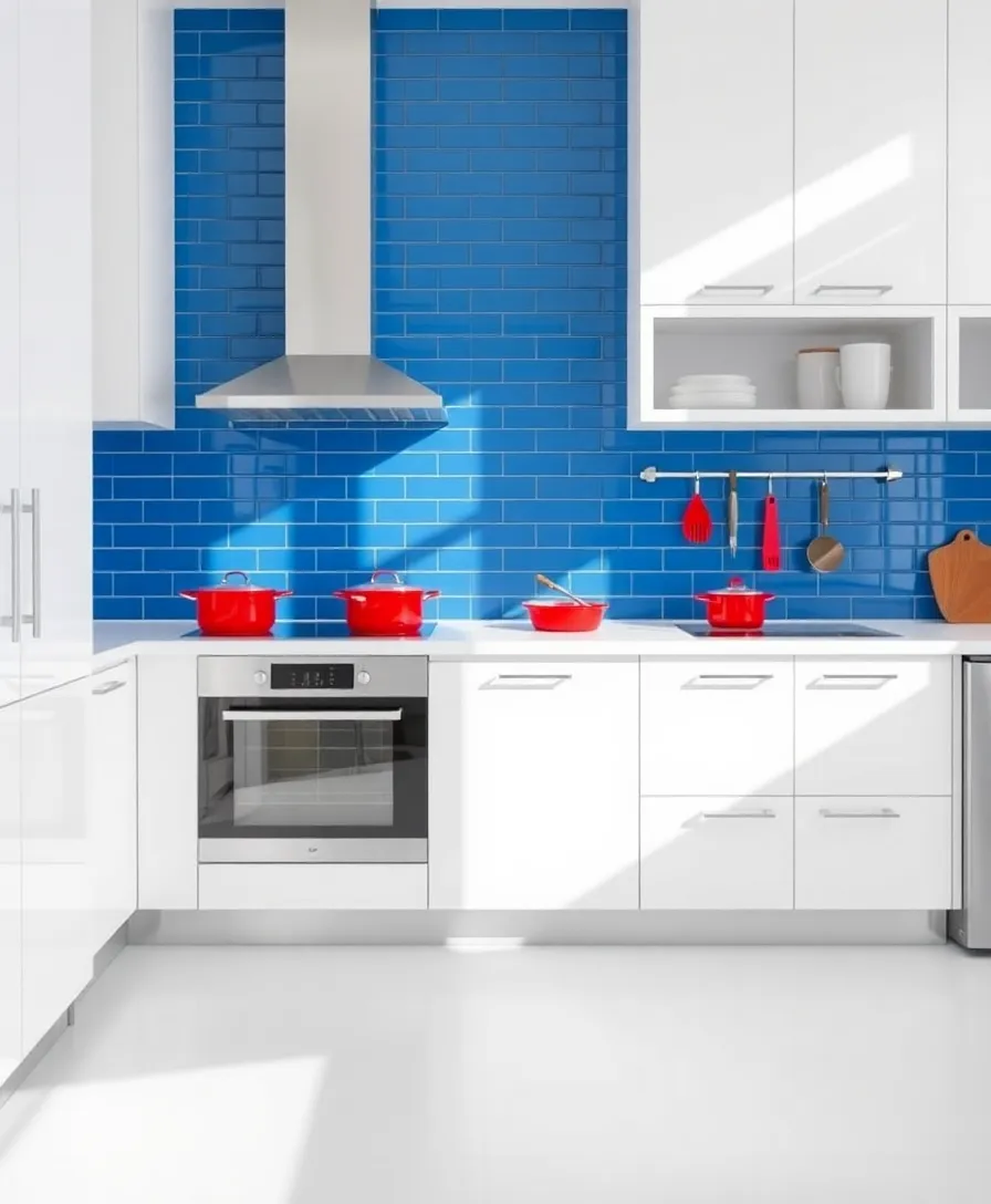 14 Minimalist Designs That Use Primary Colors to Maximize Impact (Warning: #6 is Genius!) - 5. Minimalist Kitchen with Primary Color Accents