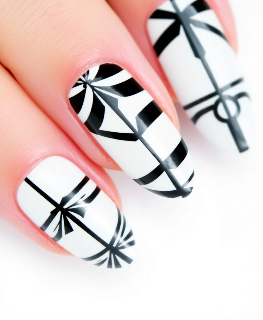 19 Unique Dark Nail Art Ideas That Will Inspire Your Next Look (#3 Is a Showstopper!) - 14. Dark Geometric Designs