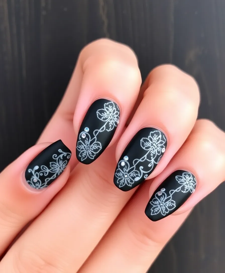 19 Unique Dark Nail Art Ideas That Will Inspire Your Next Look (#3 Is a Showstopper!) - 2. Gothic Lace