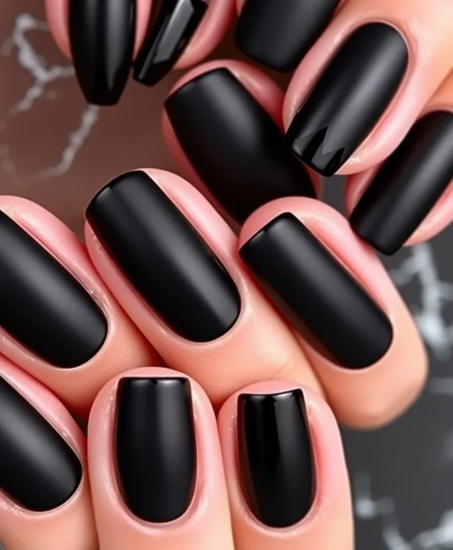 19 Unique Dark Nail Art Ideas That Will Inspire Your Next Look (#3 Is a Showstopper!) - 5. Matte and Glossy Contrast