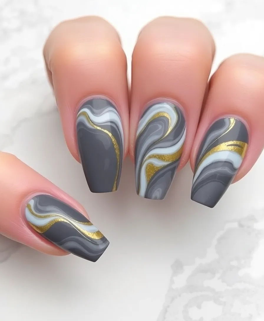 19 Unique Dark Nail Art Ideas That Will Inspire Your Next Look (#3 Is a Showstopper!) - 6. Dark Marble Effect