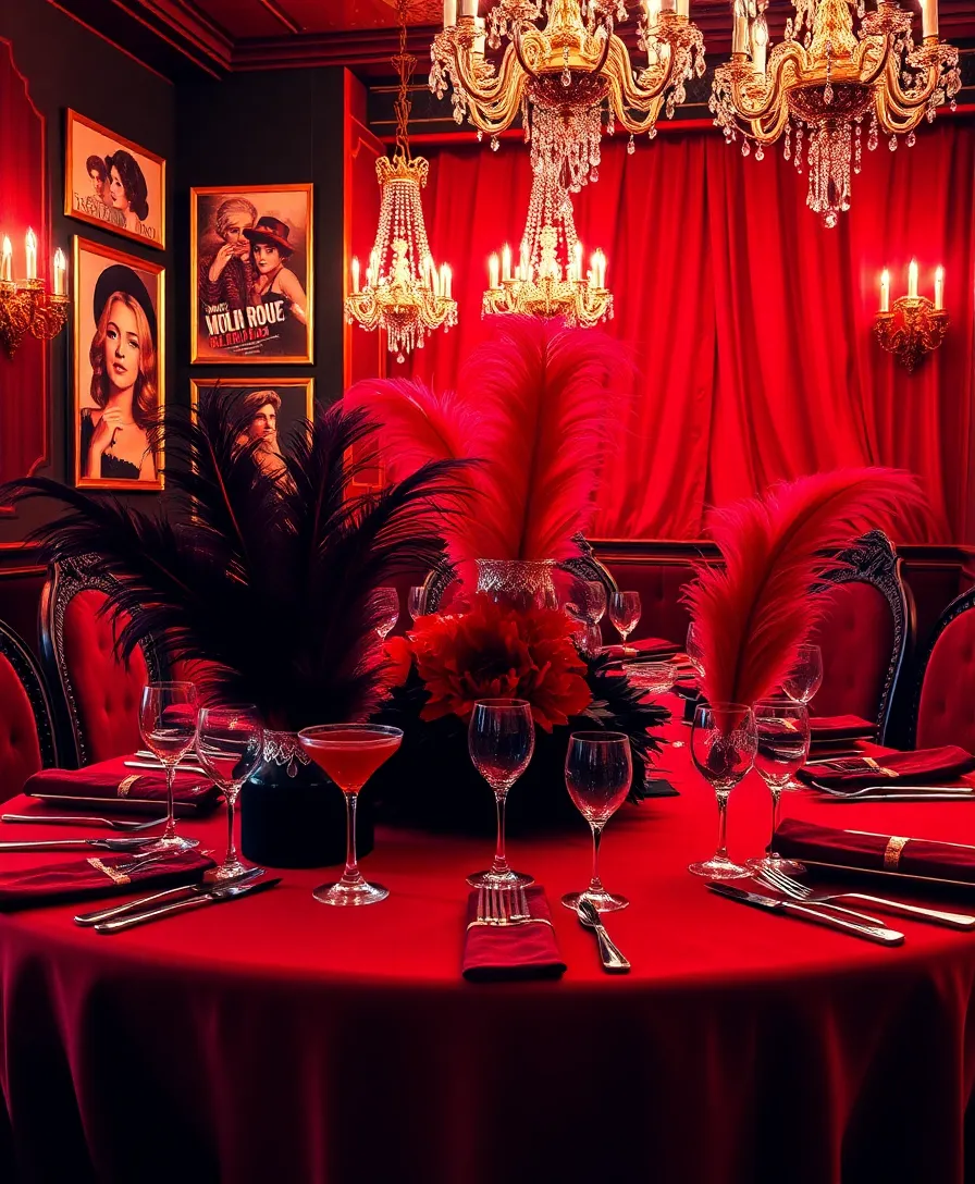 20 Idées d'Ambiance Festive Qui Mettront Vos Soupers Sous les Projecteurs ! - 1. Le Magique Moulin Rouge